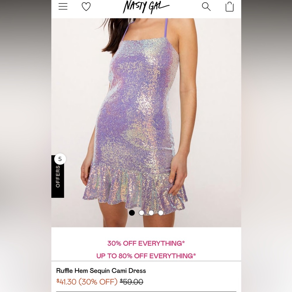 Purple Sequin Mini Dress